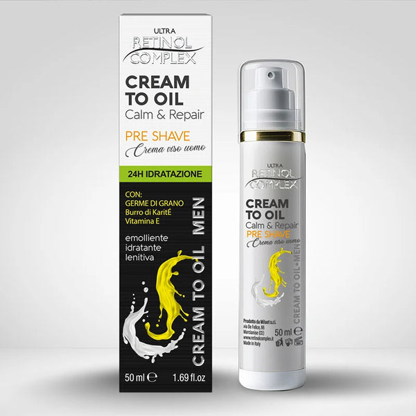Cream to oil pre-shave Retinol