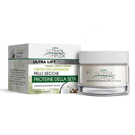 Crema viso antirughe pelli secche proteine seta Retinol