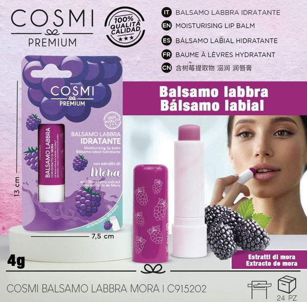 Balsamo labbra idratante mora Cosmi