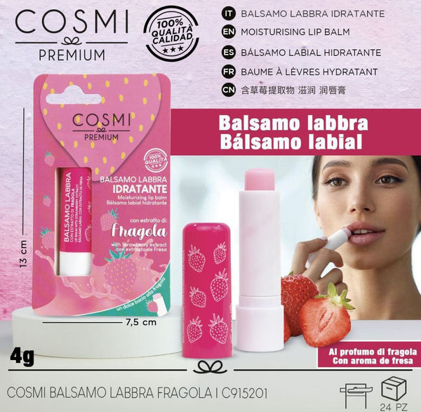 Balsamo labbra idratante fragola Cosmi